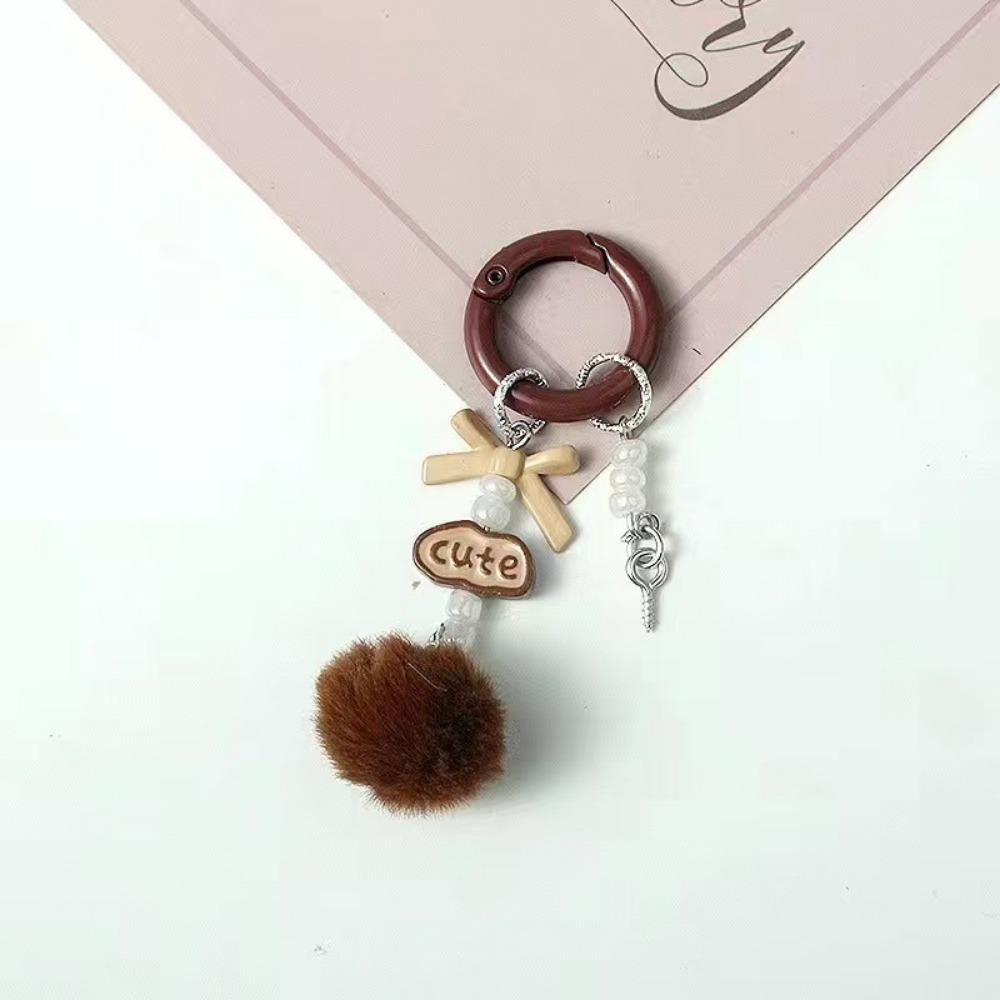 

Accessories Hairball Mobile Phone Chain Beaded DIY Handmade Hairball Chain Blind Box Cute Grain Lanyard Pendant Keychain