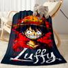 Wanted: Monkey D. Luffy Blanket Ultra-Soft Suitable for Office Chair Livingroom Picnics All-Season Use Stylish Decor