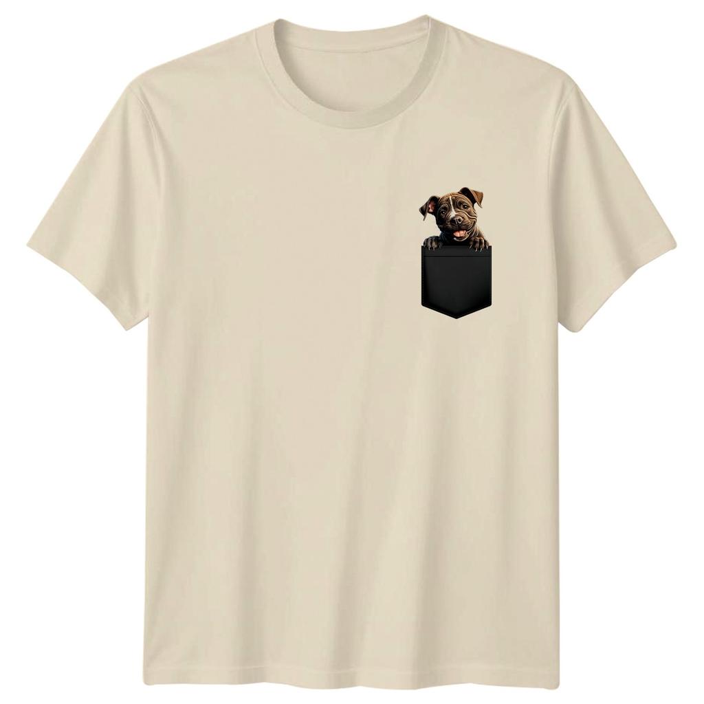 Wrinkly Puppy Pitbull Dog Pocket Graphic Tee Animals Unisex Unisex Unisex TShirt