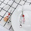 Cake Ice Cream Spoon Fork Pendant Phone Charm Hangings Rope Cute Phone Chain Strap Bag Decoration Keychain Accessories