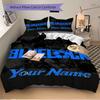 Blue Lock Custom Soccer Name Bedding Set Personalized Washable Custom 3Pcs Duvet Cover Pillowcases Soft Microfiber Home Bedroom Gift