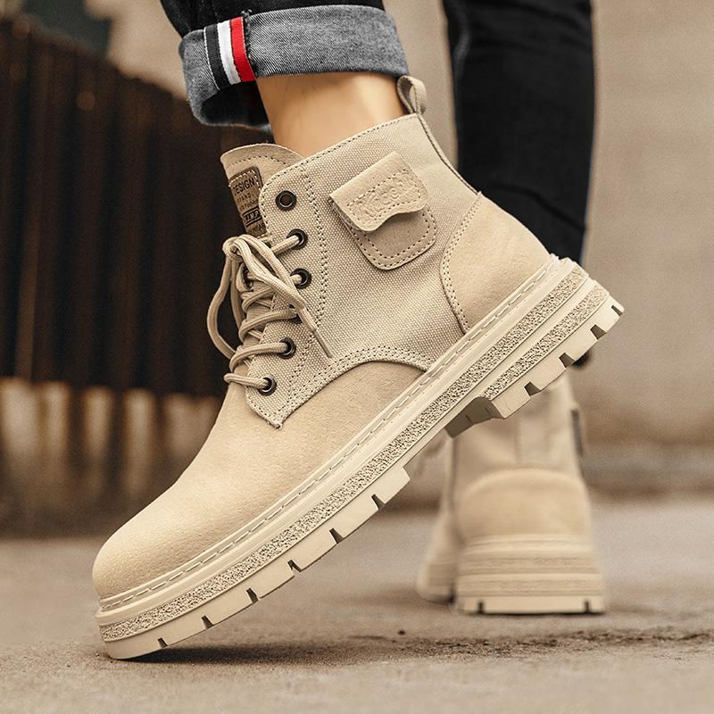 Martin boots men's 2025 new autumn winter british retro men's athleisure high-top cargo boots men