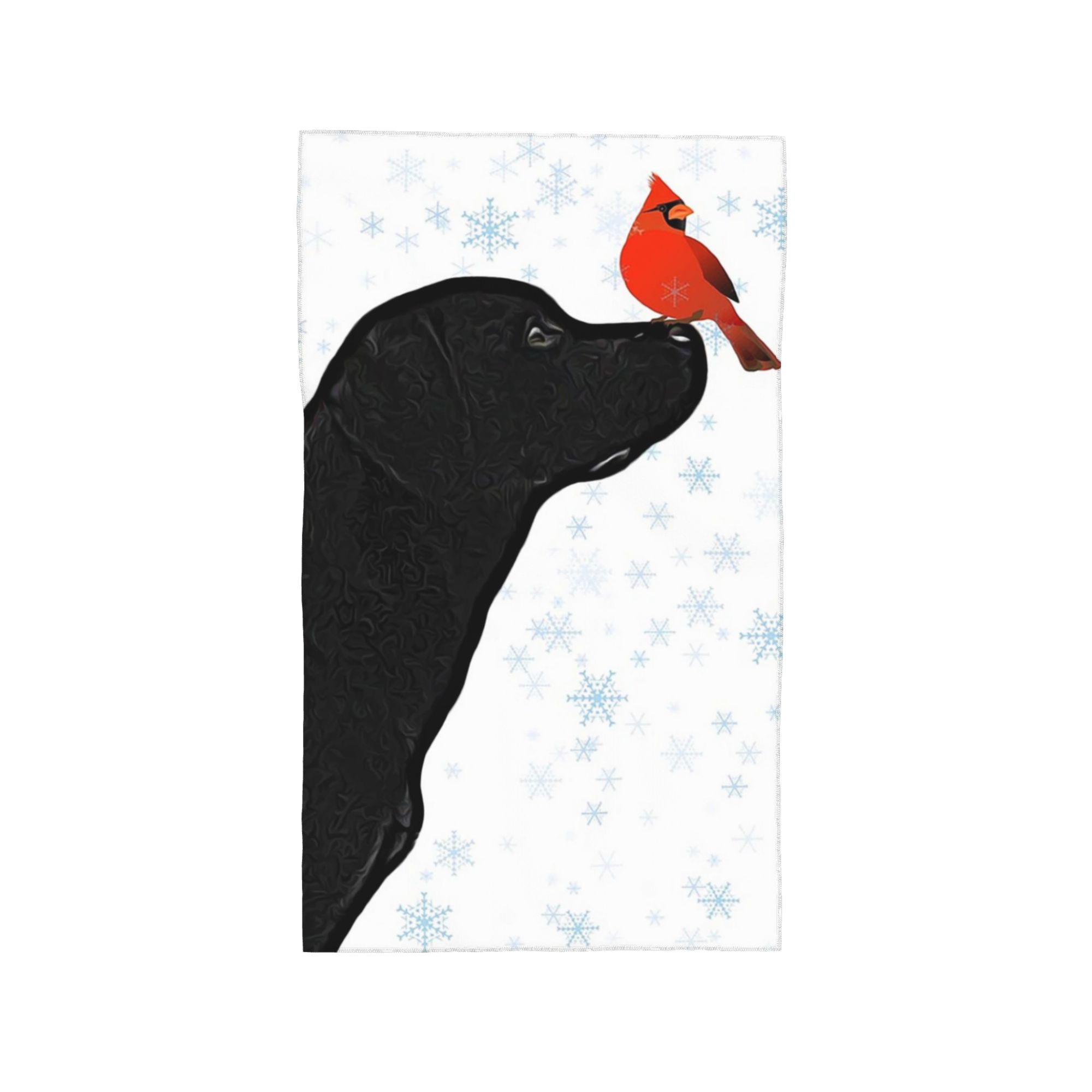 

Black Labrador Christmas and Cardinal Bird Soft Face Towel Quick Dry Pool Bath Cotton Towels Absorbent W30*H60(CM)