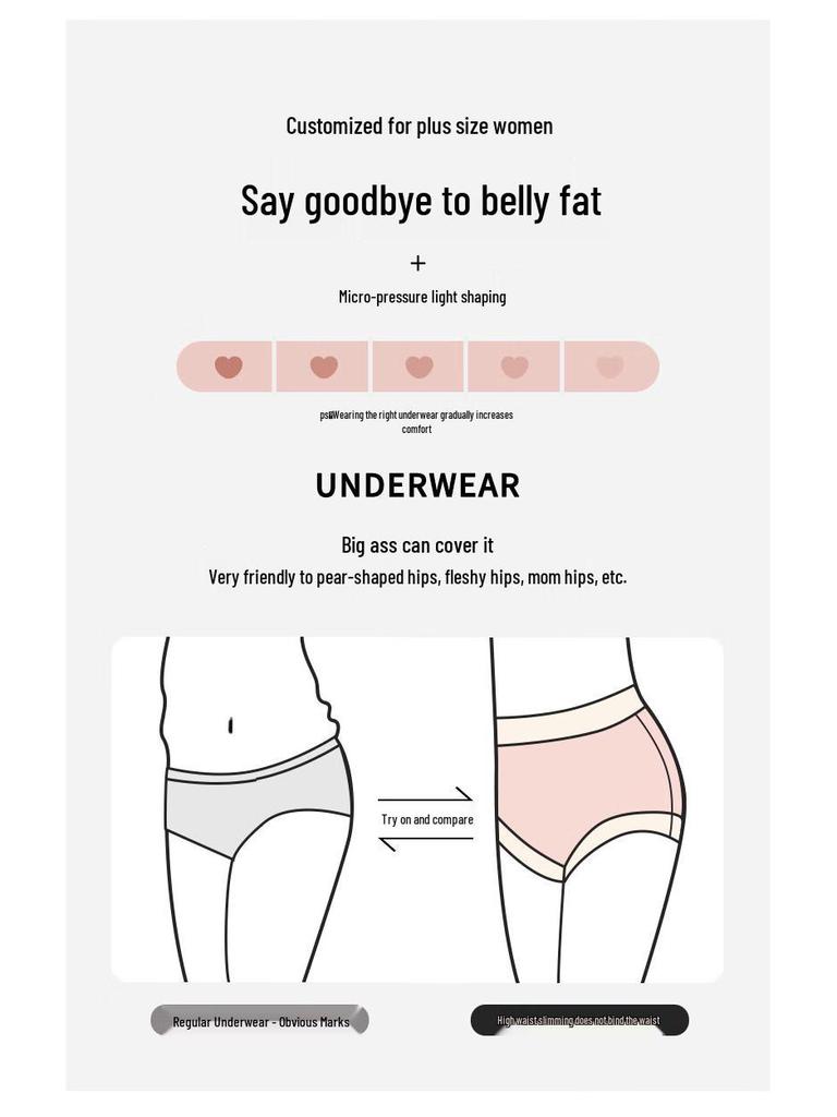 Women's Plus Size Soft Cotton Seamless Briefs