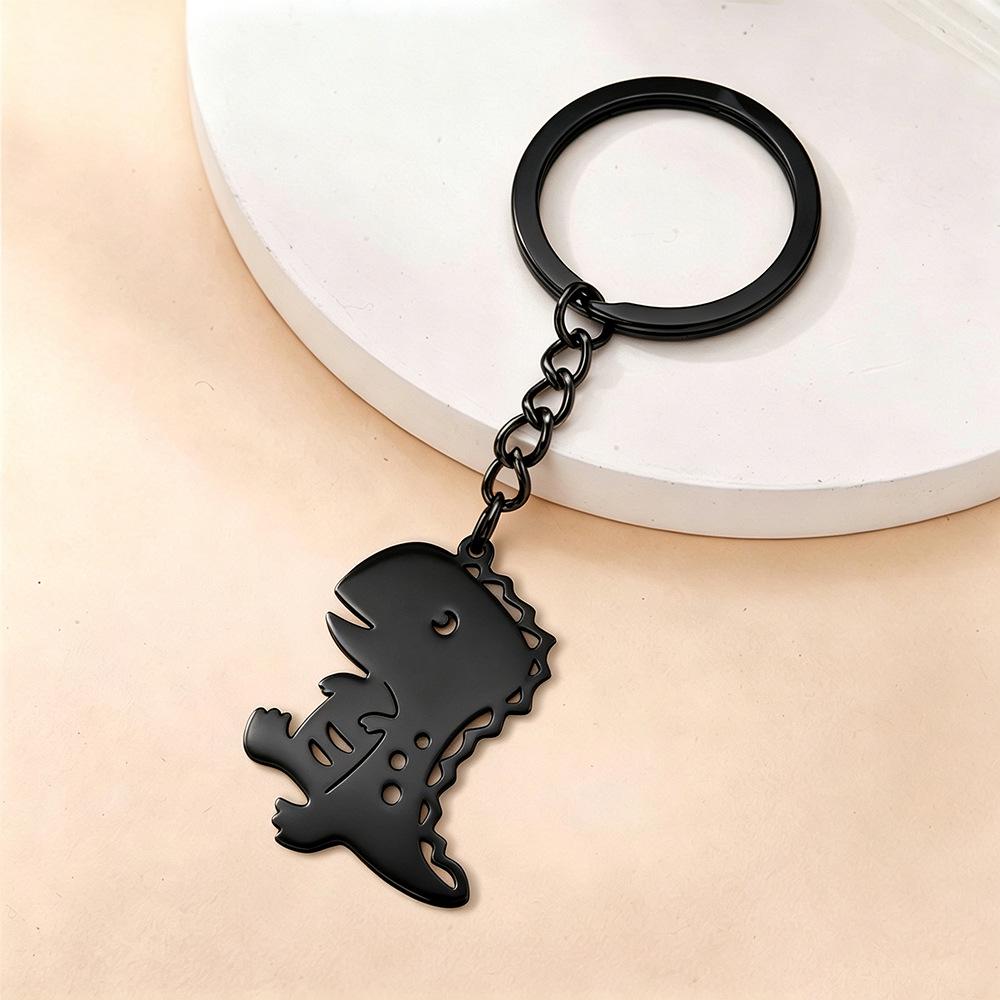 Temu Hot Selling Fashion Animal Charms: Stainless Steel Dinosaur Keychain