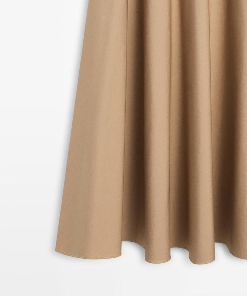 Masimodutti Yoke Detail Flounced Midi Skirt
