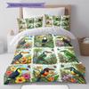 Retro Flower Parrot Pattern Bedding,Quilt Set Quilt Cover Pillowcase Home Birthday Gift (1 * duvet cover + 2 * pillowcase, without core)