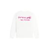Li Ning Sports Lifestyle Series Logo Embroidered Fleece Warm Casual Long Sleeve Sweatshirt Unisex sweatshirt Off-White AWDSF71-7