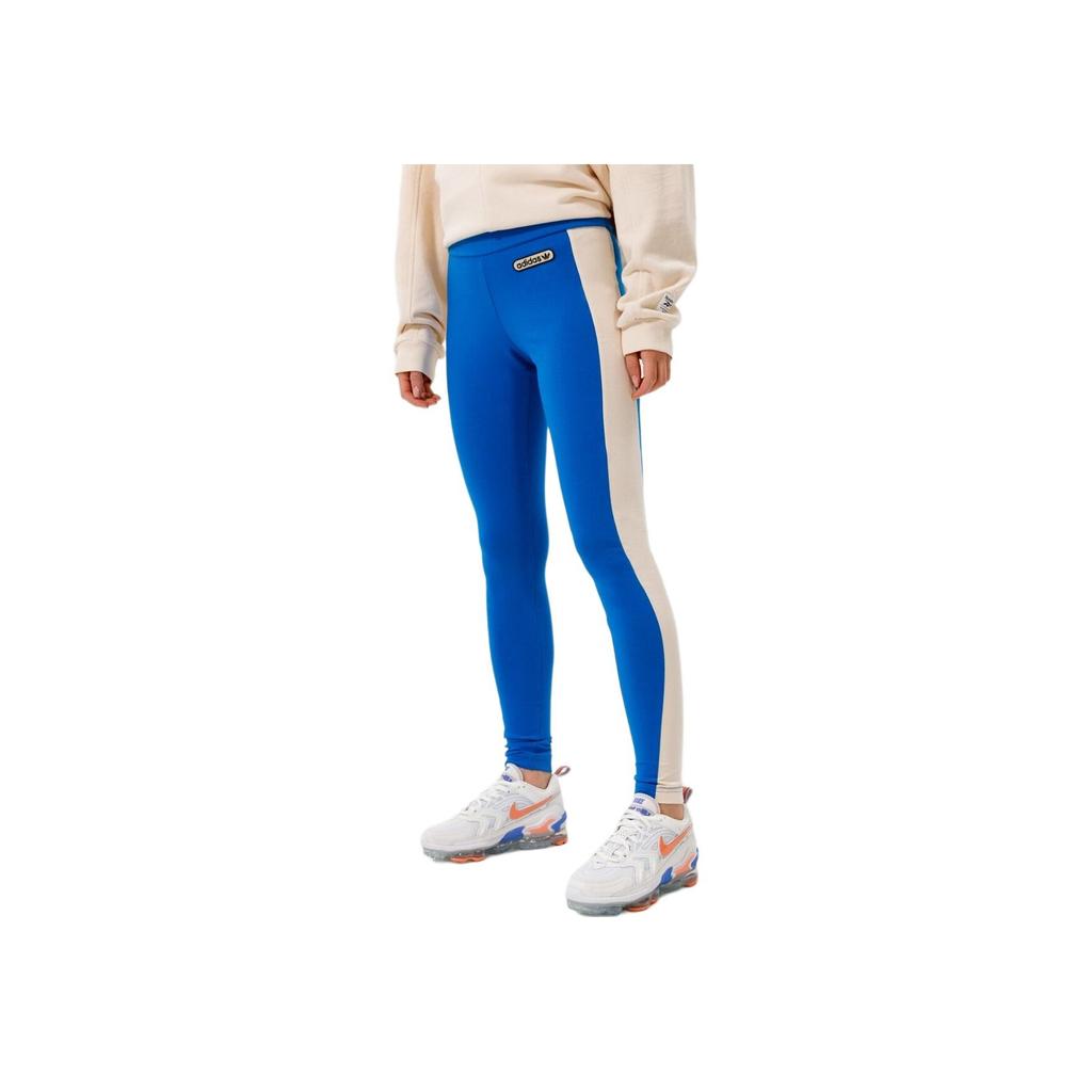 Adidas Originals Retro Luxury Leggings Color Block High Waist Slim Fit Leggings Women leggings Blue HL0025