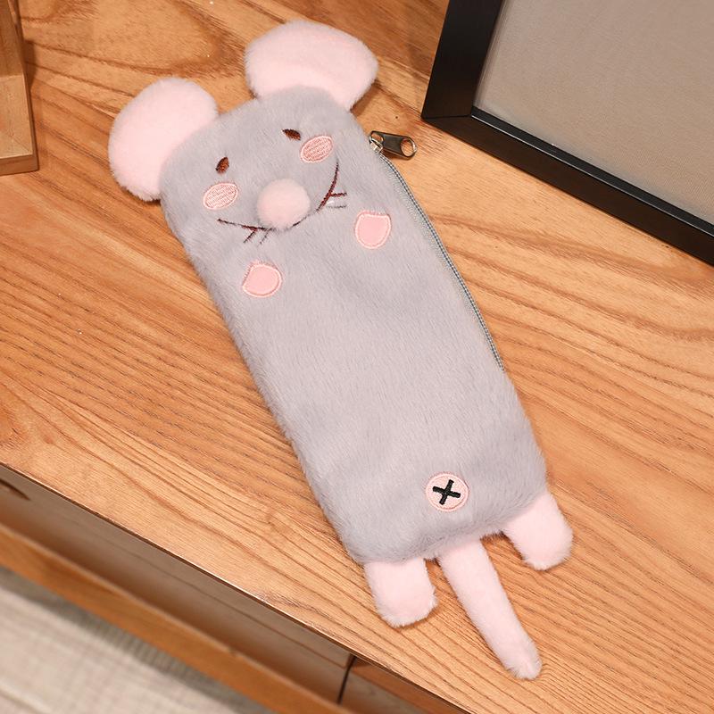 Large Capacity Cute Cartoon Hamster Plush Pencil Case for Kids Cartoon Hamster Pencil Case