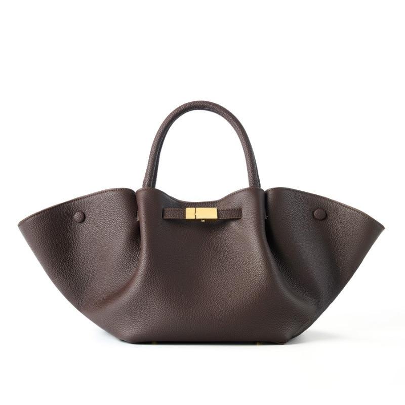 

Dumpling bag leather first layer cowhide large capacity versatile new women niche office workers women high sense handbag