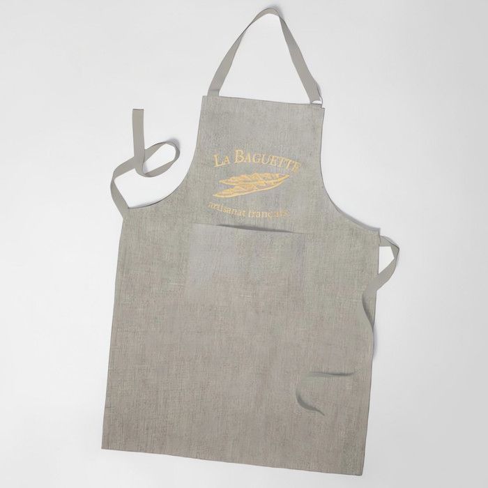 SOLEIL D'OCRE Baguette Kitchen Apron - 60x80 Cm - Gray and Gold