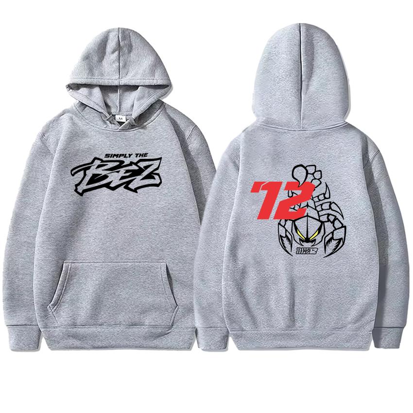 Marco Bezzecchi 2025 Motorcycle Race 72 Driver Fan Double Sided Printed Hoodies Fleece Men Women Autumn Winter Sweatshirt Unisex