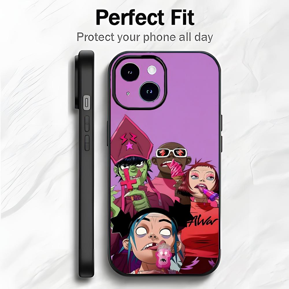 Alternative British Band Anime G-Gorillaz Phone Case Phone Case Soft Packaging Lightweight For iPhone17 16 15 14 13ProMax