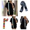 Harajuku Y2K Punk Long Scarf Rainbow Striped Skinny Neckerchief for All Ages