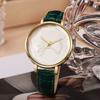 Bow Dial Module Watch Leather Band Simple Casual Quartz Dress Wristwatch