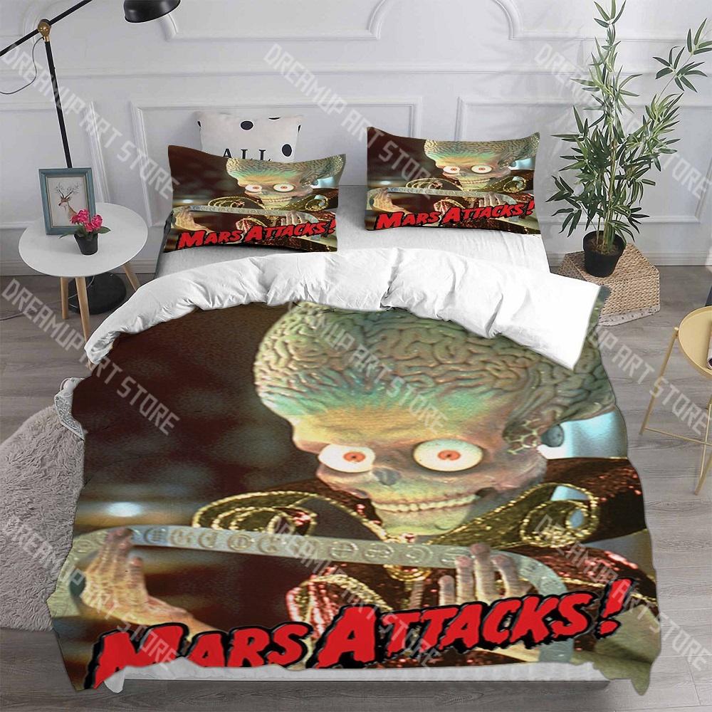 Fashion Mars Attacks! (1996) Bedding Set Single Twin Full Queen King Size Bed Set Kids Bedroom Duvetcover Sets Bed Sheet Set