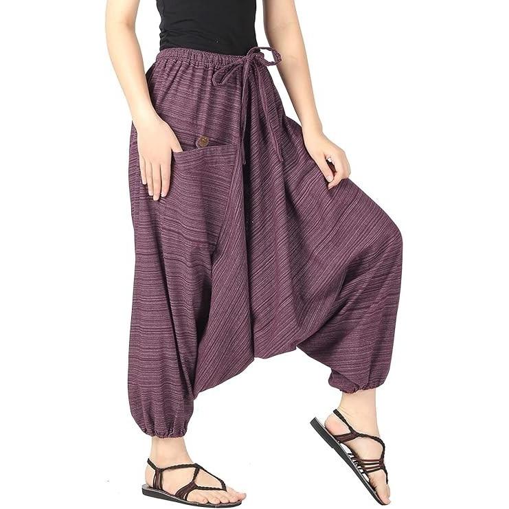 Pantalones Casuales de Algodón para Mujer Ropa de Verano Indio Holgados Boho Hippie Pantalones Harem