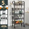 Multi-Layer Kitchen Storage Rack with Wheels for Microwave and Vegetables
