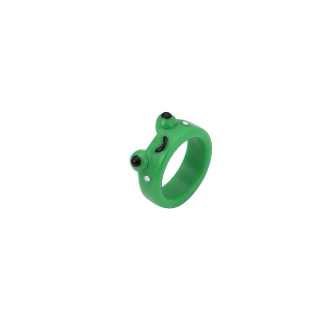 Latest Cartoon Frog Rings For Men Voguish Stylish Adorable Frog Resin Material Women 'S Rings Acrylic Animal Band Jewelry Couple RingsFashion Rings