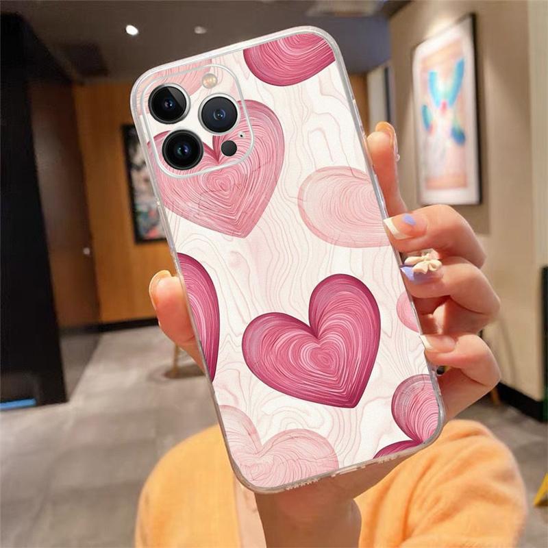 Phone Case For Iphone 17ProMax 17 Pro Air 16 15 14 13 Pro Max 16 15 14 13 Pro 15Plus Love Pink Heart