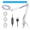 Magnifying Glass Magnifier with 64 LEDs Clamp Clip Light 8X Magnification 10 Levels Adjustable