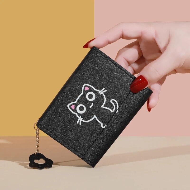 Small Wallet Female Cat Short Fold Personalized Student Cute Mini Fashion Wallet Zero Wallet
