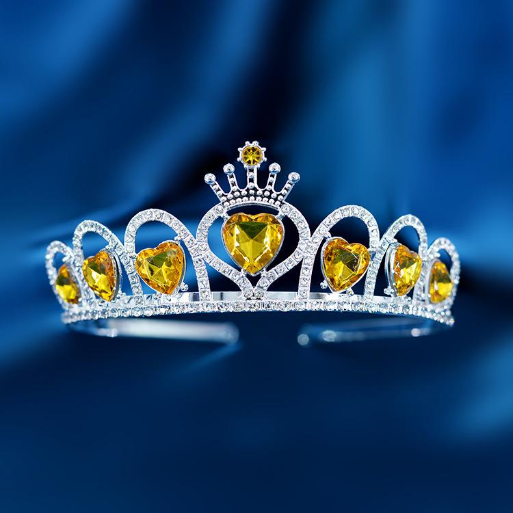 

Princess Crown Birthday Wedding Crystal Luxury Crown Bridal Crown Crystal Love Red Hair Crown Necklace Set