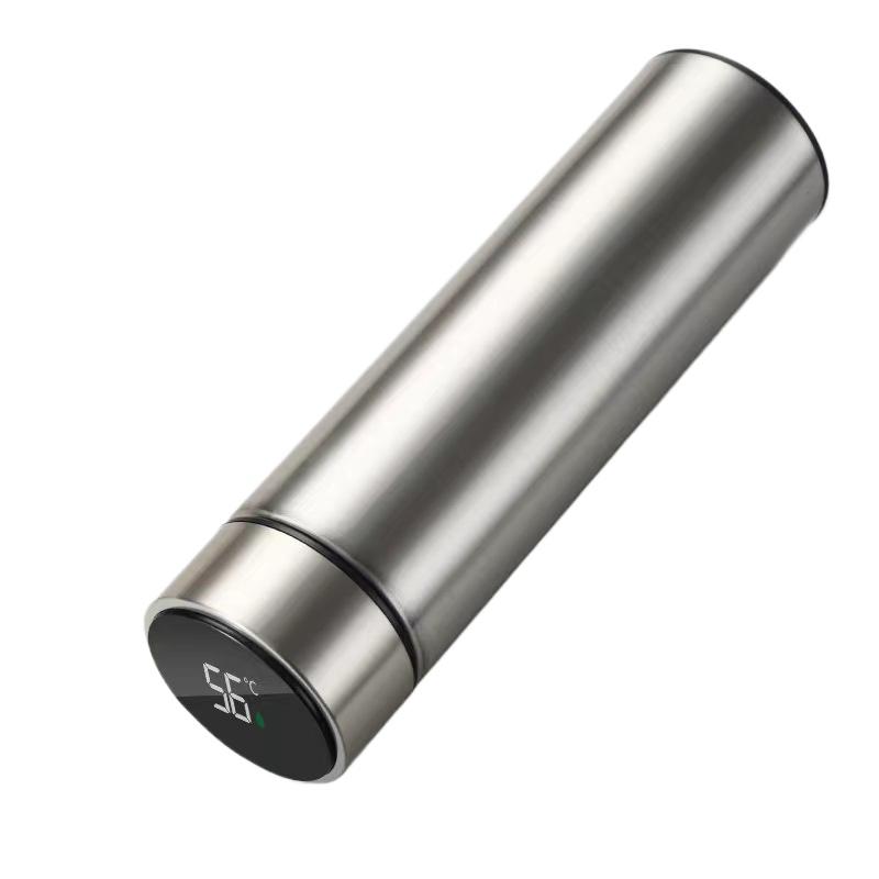 500ML Smart Temperature Display Thermos - 2-in-1 Divided Stainless Steel Vacuum Bottle with Dual Lids, Leak-Proof Outdoor Cup