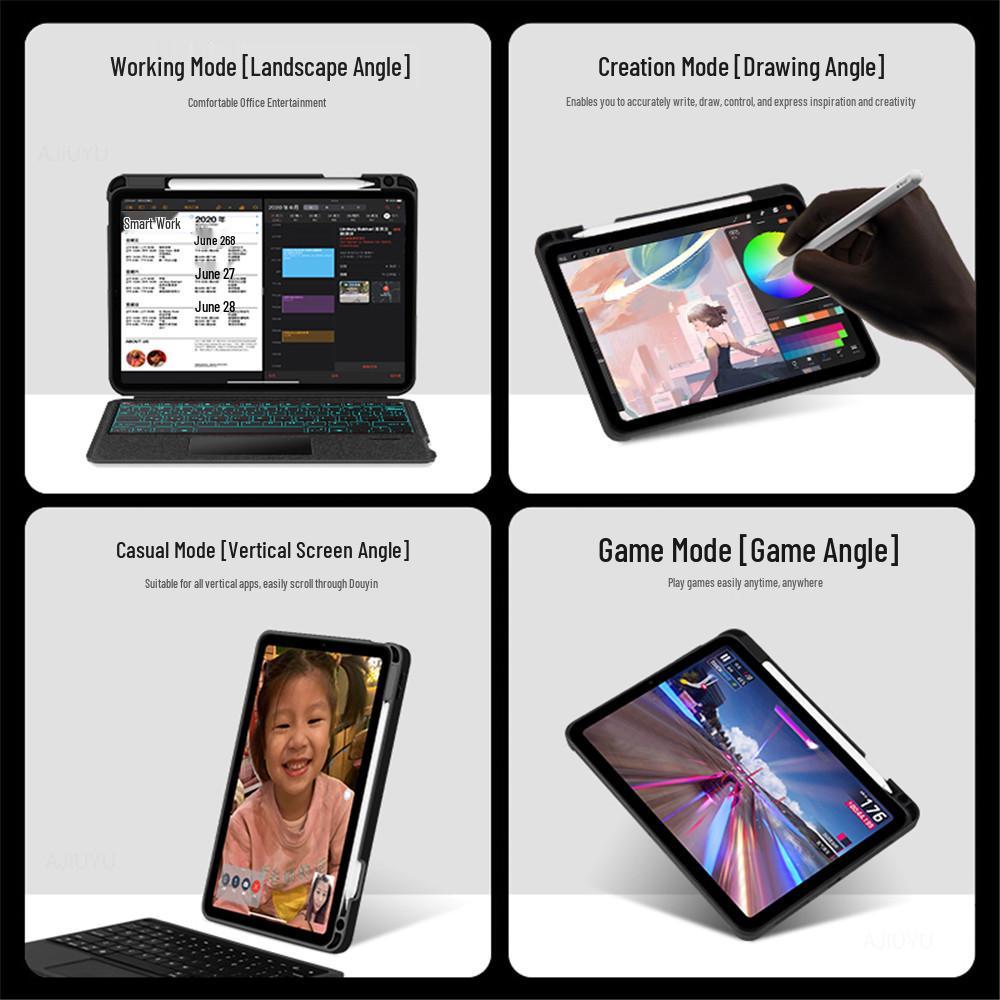 iPad 10.2'' Keyboard Case, Compatible with 9/8/7th Gen, Bluetooth Magic Keyboard, Horizontal & Vertical Stand