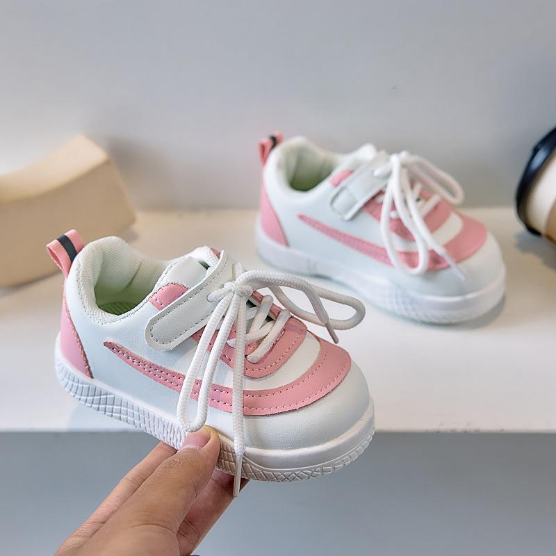Children's board shoes 25 autumn new boys' sports shoes girls' casual shoes medium and small children's soft-soled breathable white shoes