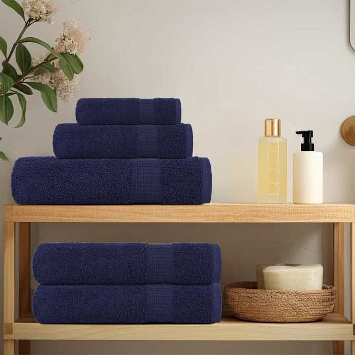 VidaXL Towels 10 Pcs Navy Blue 100x200 Cm 360 G/m² 100% Cotton, Beach Towel, Guest Towel, Large 136796