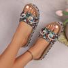 Damen Pantoffeln Plateau Sommerschuhe für Damen 2026 Neue Strand Sandalen Lässige Sandalen Bohemian Handgemachte Pantoffeln Damen Schlappen Damen