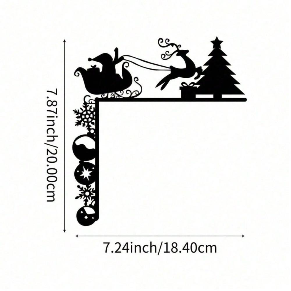 

Christmas Sleigh Wall Stickers, Metal Iron Art Decor for Doors, Frames, Home Wall Decoration, Winter Holiday Ornaments, Festive Room Accents TY41861-0 різнокольоровий