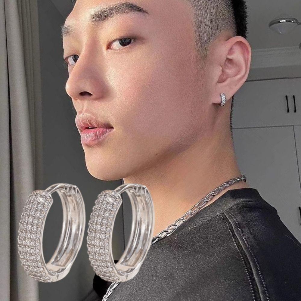 Temperament Zircon Hoop Earrings Ear Jewelry Women Sparkling Earrings For Girls