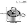 Super Power Salvage Fishing Magnetic 310lb Strong Neodymium Magnet Double Side Search Magnet Hook  M48mm-M60mm Stell Cup Holder