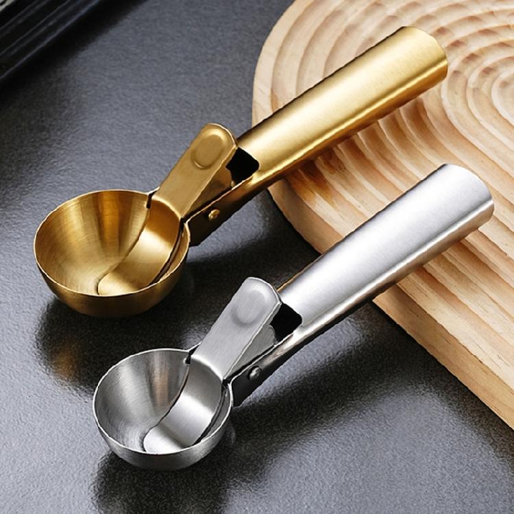 Edelstahlschaufeln in Gewerbequalität Rutschfester Griff Auslösesystem Ideal für Eisdielen