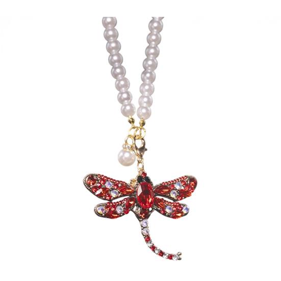 Yousheng Rhinestone Dragonfly Car Hanging Ornament Bling Rearview Mirror Pendant for Vehicle Sparkling Interior Decoration for Women