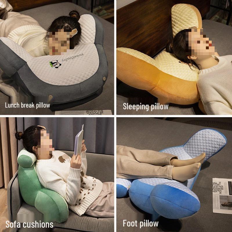 Summer Latex Large Backrest Pillow - Cool, Soft for Bed & Reading