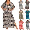 Women's Summer Casual, Comfortable, Loose-Fitting Drawstring Beach Cover-Up And Vacation Dress