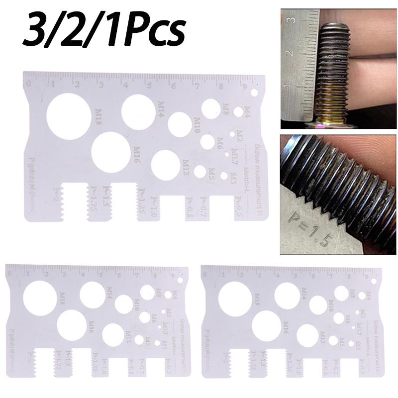 3/2/1Pcs Ruler Screw Measuring Ruler Precise Pitch Measurement Thread Gauge Screw Measurement Ruler Stainless Steel Measuring