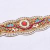 Bohemian Stretch Waist Belt Waistband with Ethnic Beads Accent Adjustable Wide Cinching Band for Dresses and Skirts