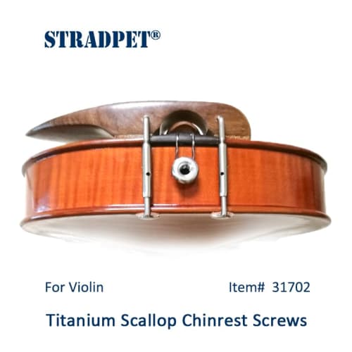 STRADPET Titanium SCALLOP Chinrest Screws for Violin Stradpet Titanium Chinrest Fittings for Violins with Hook Scallop Model