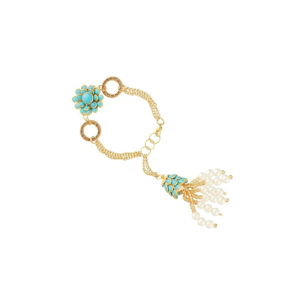 Rakhi For Brother and Bhabhi Traditional Flower Lumba Designer Fancy Bracelet On Rakshabandhan Traditional RKLM28