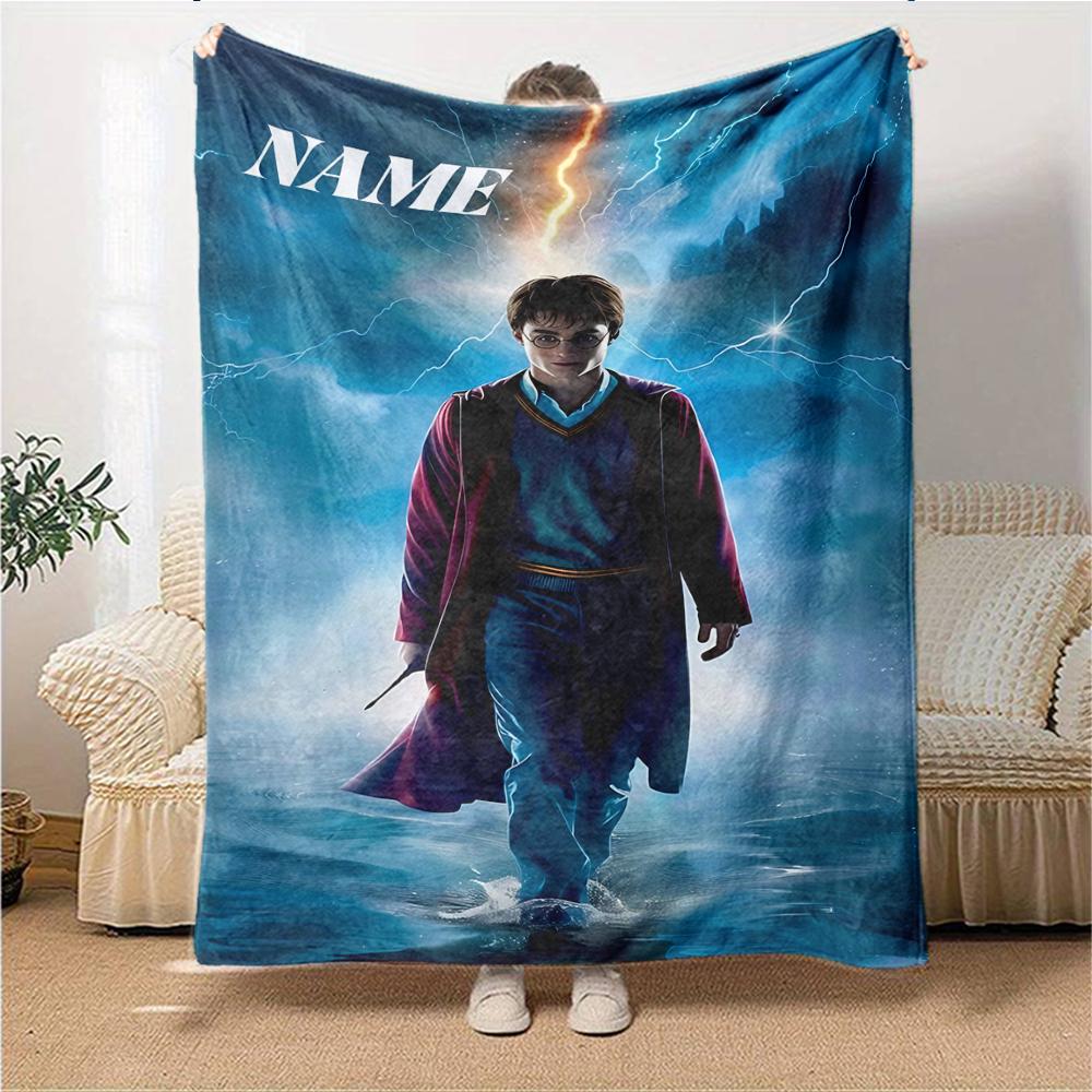Custom Name "Harry Potter's Magical Adventure" blanket for Couch & Bed, Plush Cozy Fuzzy Blanket Super Soft & Warm Blankets for Fall and Winter. 09081