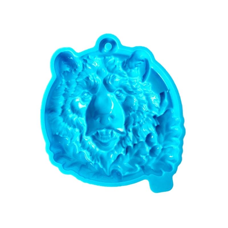 

Bear Heads Keychain Silicone Mold Backpack Decoration Mobile Phone Pendant Decor 3D Animal Head Epoxy Resin Mold синій