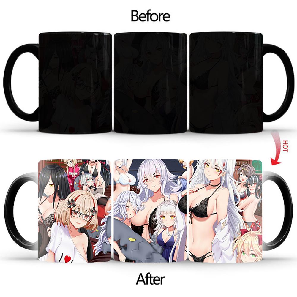 350ml 5 bra beauties Color Chang mug Coffee Mugs and Mug Creative Color Change Tea Cup Anime Ceramic Milk Cups BSKT-055