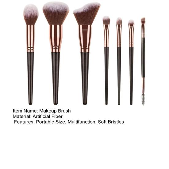 7Pcs/Set Makeup Brush Kit Portable Professional Foundation Loose Powder Blush Eyeshadow Concealer Lip Eyebrow