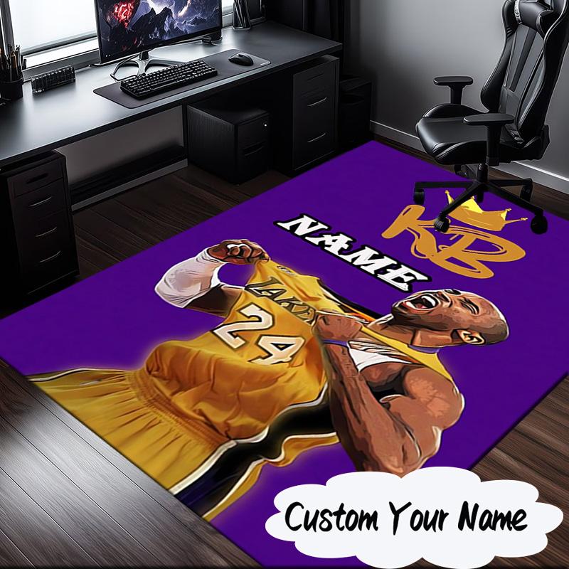 Custom Name Kobe Bryant's Legacy Numbers Carpet, Chair Rug,Area Rug for Office Bedroom living rooms bedroom, Doormat decor Christmas fan gifts