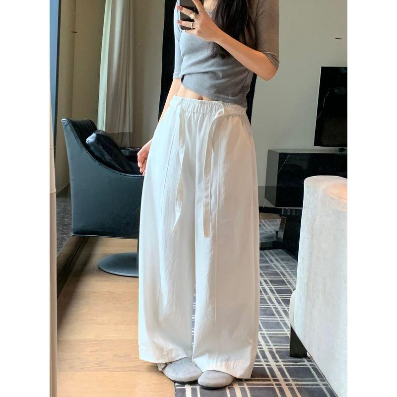Kumikumi Stylish Minimalist Pure Color High Waist Casual Pants Women's Autumn Loose Slimming and All-Matching Matchet Pants Pants